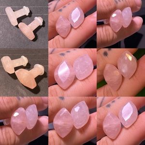 Rose Quartz Faceted Marquise Single Flare Plugs - 06mm (2g)